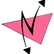 Het oude logo van Roze Gebaar, zoals ontworpen door Jolanda van Dam.
